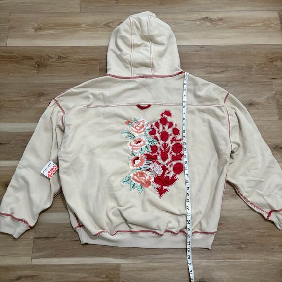 Free People Final Call Rose Logo Hoodie L - Picture 6 of 9